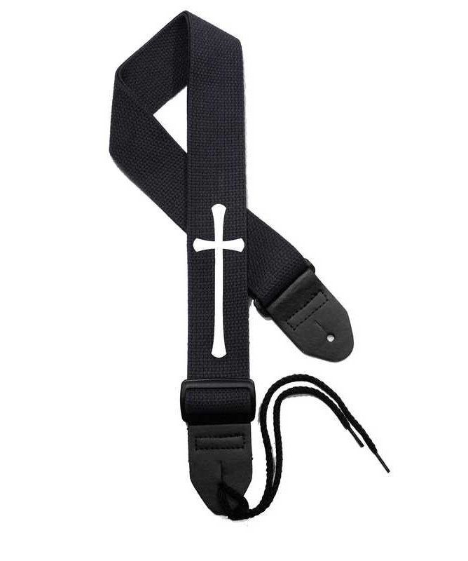 Elliptical Cross Christian guitar strap